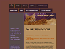 Tablet Screenshot of bountymainecoons.com